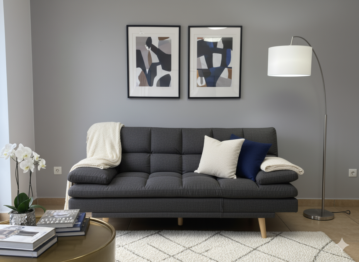 Arly Sofa Bed in Dark Grey