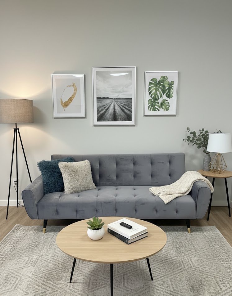 Tripp Sofa Bed in Velvet Grey